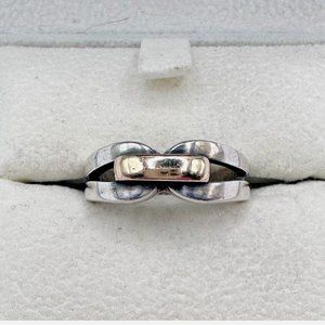 James Avery Sterling Silver & 14K Enduring Bond Ring Sz 7.5
